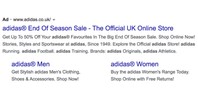 adidas google listing