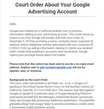 google lawsuit adtrader email