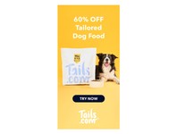 tails tailored dog food ad display